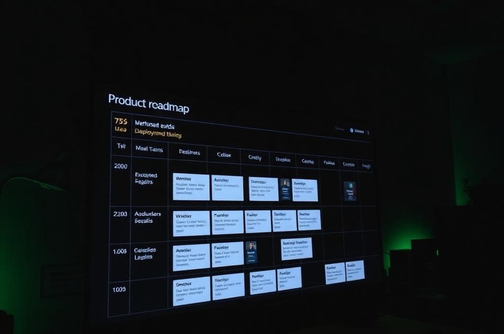 Product roadmap and sprint board interface